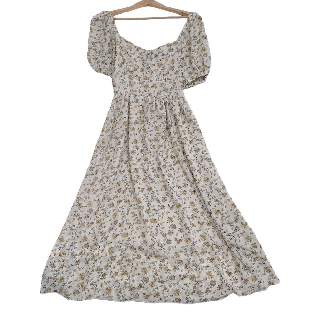Simplee Cream Floral Dress - Size Small